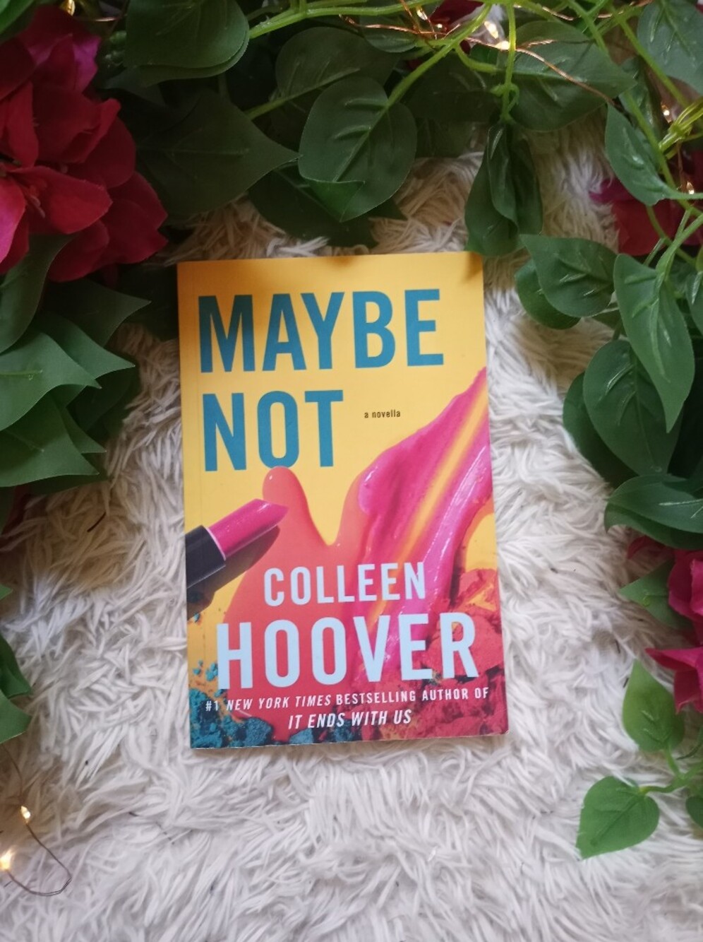 Maybe Not by Colleen Hoover - Yellow & Pink Paperback Novel